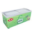 Pintu geser horizontal lemari es freezer dalam